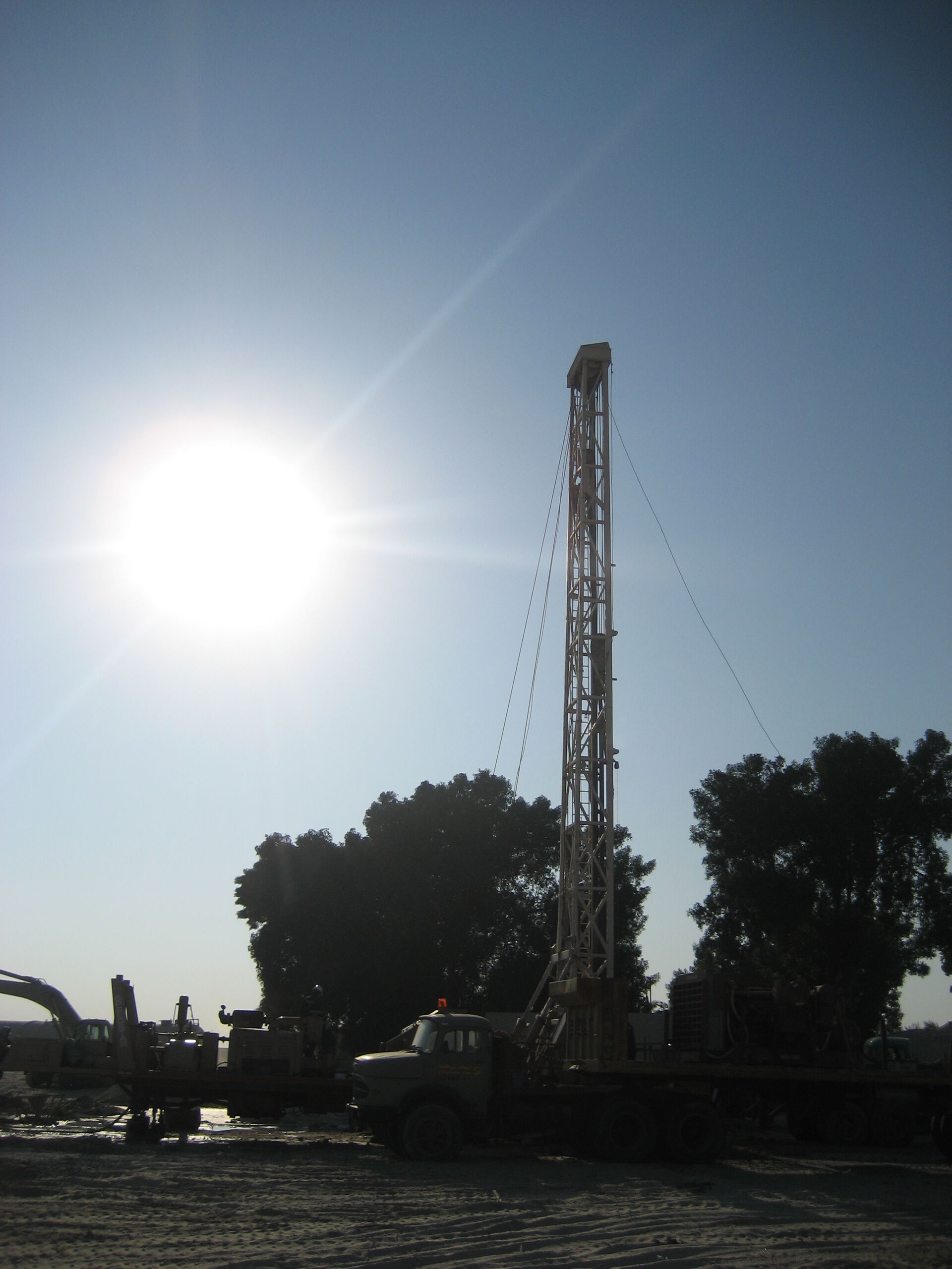 Drilling evening view