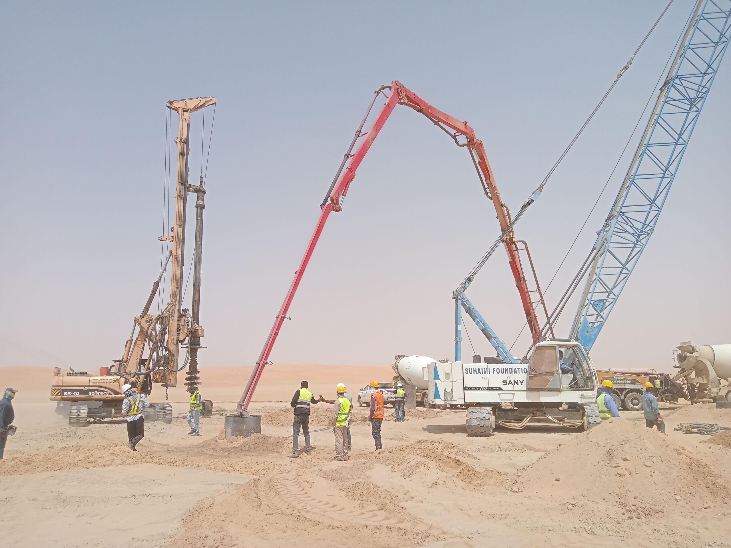 Alsuhaimi Foundations equipment and site team