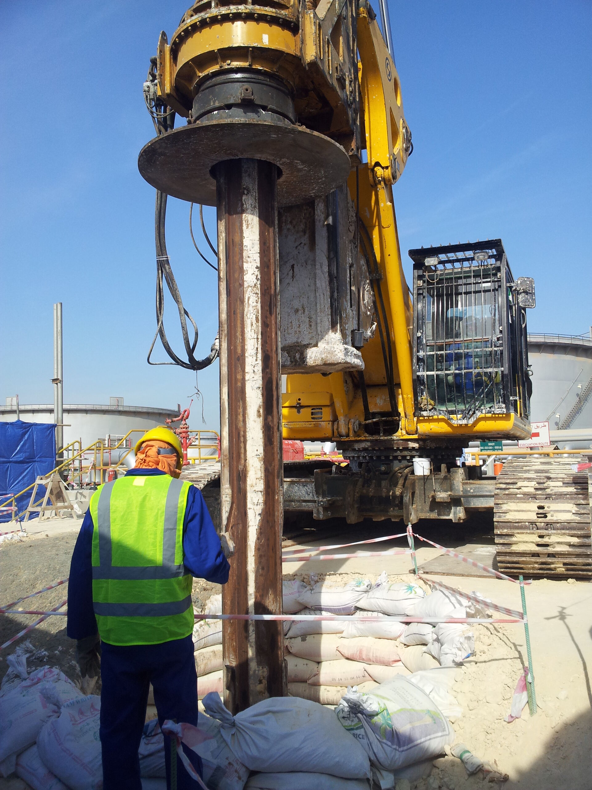 Drilling works for ARAMCO 13.8kV OHL, Uthmaniyah & Hawiyah