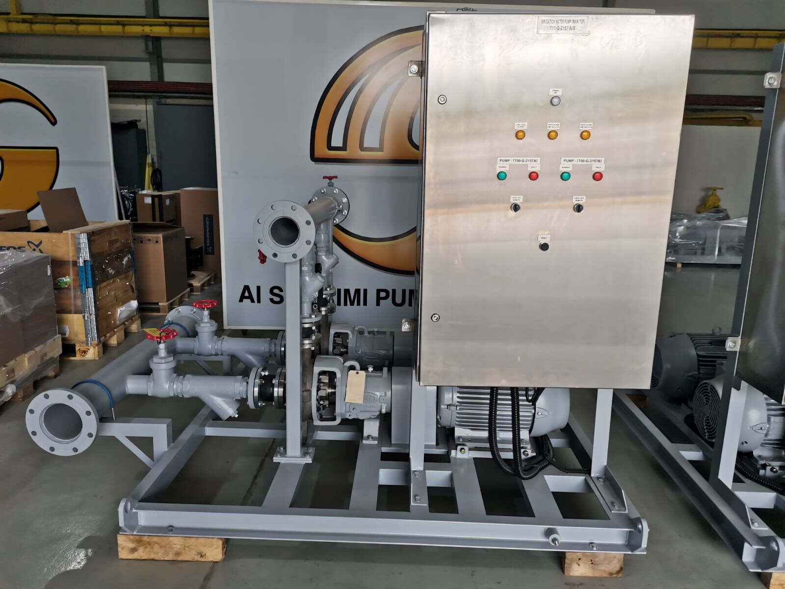 Packaged pump skid with control panel